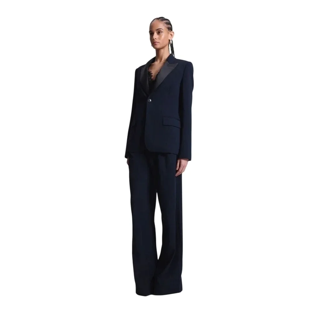 A.L.C. Charles Pants sz 0 Wide Leg High Rise‎ Minimalist Wool Blend Quiet Luxury